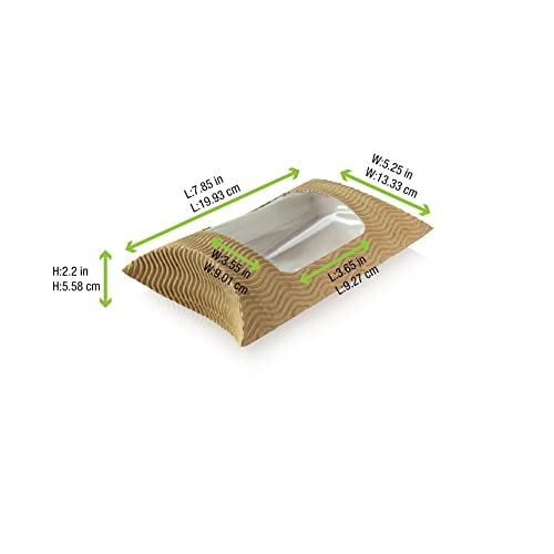 Packnwood 210plw22k- pachet de perne pătrate cu fereastră, cutia de hârtie kraft cutia de hârtie, casete de favoare kraft,