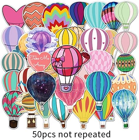 50pcs baloane colorate cu aer cald autocolante pentru adolescenți pentru copii pentru băieți, pachete de autocolante pentru