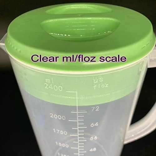 81oz/2.4litre/0,63 galon Pitcher de apă din plastic cu capac 2 buc SET Carafes fără BPA Amestecă băuturi pentru băuturi pentru