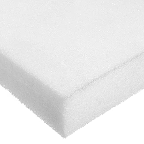Foaie de spumă poliuretanică, Albă, 3 lbs / cu. ft, 4 în grosime x 24 în lățime x 24 în lungime