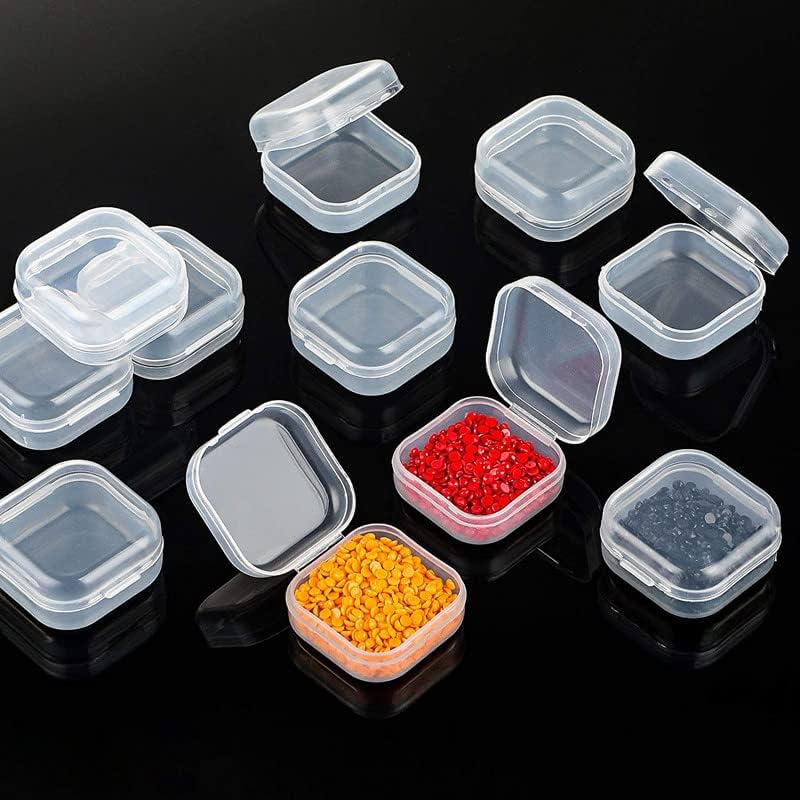 10buc Mini Portabil pătrat Transparent bijuterii din Plastic caz de depozitare