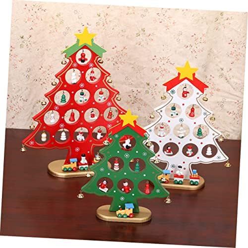 Nolitoy Para Mesa de Xmas Cadou Pre lit pom de Crăciun miniatură de Crăciun decorațiuni decorațiuni de lemn decorațiuni de