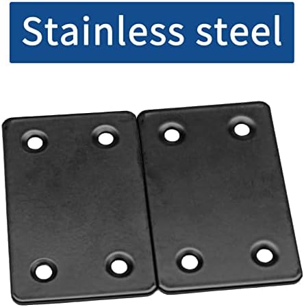 Coufce metal negru plat drept Bretele suport, drept colț de reparare suport de fixare din oțel inoxidabil pentru placa de reparare