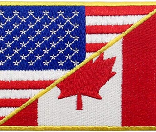 SUA American United State Canada Flag Flag Patch Brodered Applique Iron on Cos pe emblemă, roșu și negru