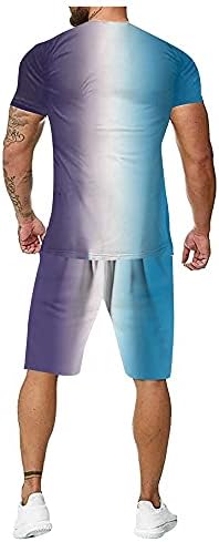 Pdgjg îmbrăcăminte de vară set de bărbați, color sportive sportive tricouri cu mânecă scurtă cu mâneci scurte costum de două