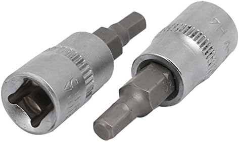 Aexit H4 Hex mână operat instrumente cap 1/4-inch pătrat crom vanadiu oțel unitate soclu adaptor 2pcs Model: 63as596qo645