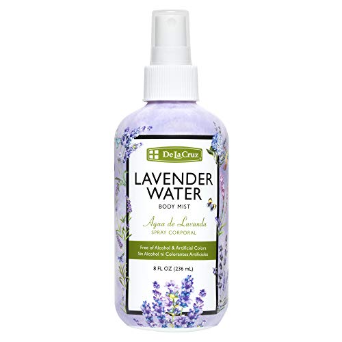 De la Cruz Rose Water and Lavender water Body mist Bundle-Spray pentru piele și păr 8 fl oz-fabricat în SUA
