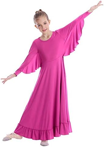 Fete îngeri isis aripi închinând liturgica rochie de dans de dans liber potrivită lungime lungă tunică de tunică dansaje rochie