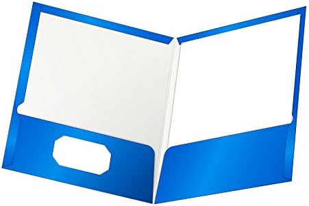 Oxford laminate Twin-buzunar dosare, Dimensiune scrisoare, Albastru, deține 100 de coli, cutie de 25