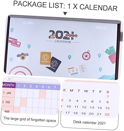 TOFFICU 2021 Calendar pentru birou Calendar Calendar lunar Student Jacheta completă din piele Mini hârtia