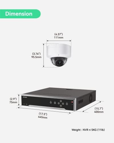 Sistem de camere de securitate Linovision 32 Channel pentru întreprinderi, camere de 6MP POE Dome cu microfon pentru Audio