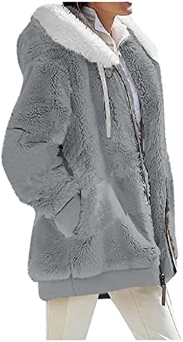 Twgone Winter Fleece Coats for Women Hodded Warm Sherpa Jachete Hond Pullover Plus Dimensiune Outswears de pluș