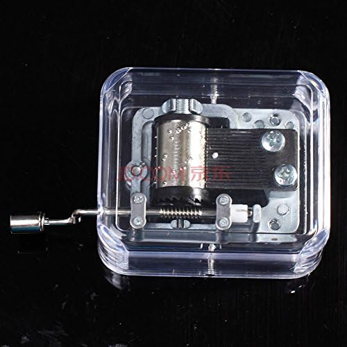 Laxury YouTang 18 Note Mișcarea Mini Clear Plastic Handcrank Music Box, Diferite Melodii Disponibile