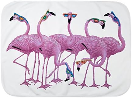 Royal Lion Baby Planket White Cool Flamingos cu ochelari de soare