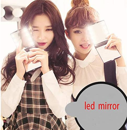 Edearkar Vanity machiaj Mirror 8 LED Hand-Held mini machiaj Mirror portabil pliere cosmetice Oglinzi Compact buzunar Mirror