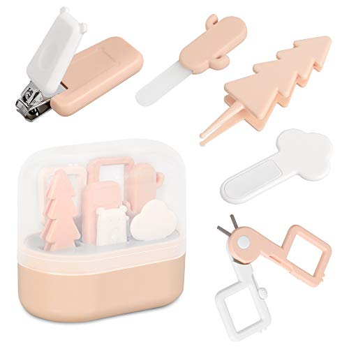 Tillyou Baby Nail Kit-Set de îngrijire a unghiilor pentru Bebeluși 5 în 1, inclusiv tăietoare de unghii pentru Bebeluși, Foarfece,