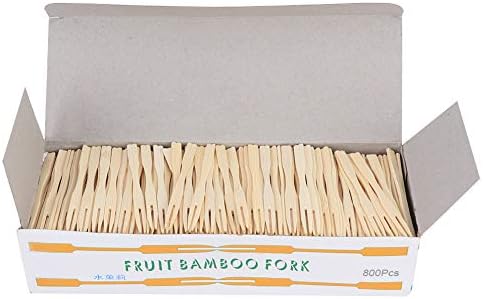 Tort furculiță tort furculiță bambus 800pcs de uz casnic de unică folosință bambus fructe tort desert furculiță Tacamuri Accesorii