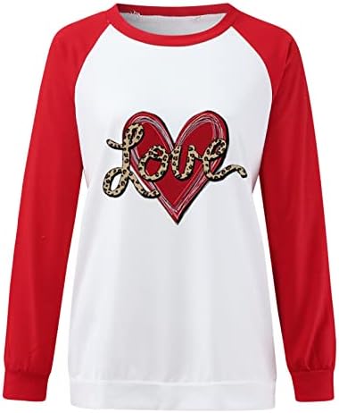 Yubnlvae Tricouri regulate V gât inima imprimate Vrac se potrivesc maneca scurta Ziua Îndrăgostiților bluze pentru femei