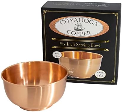 Cuyahoga cupru-Mediu 6 inch bol de cupru pur-castron cu fund plat perfect pentru bucătărie, veselă & amp; utilizări Decorative.