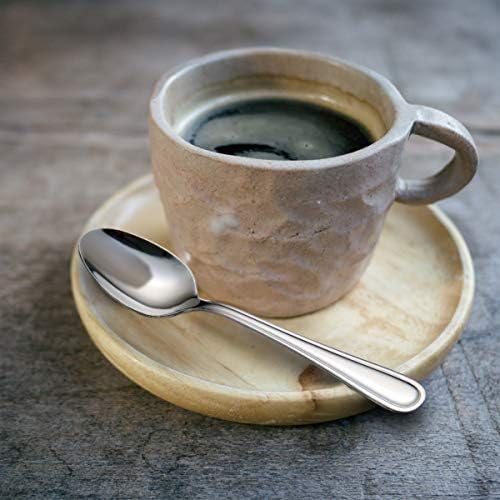 Faderic ceai linguri Set de 6, desert cafea lingura tacâmuri inox oglinda lustruire 6.29-Inch argint