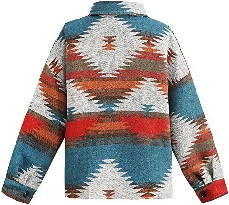 Bluză de agrement confortabilă cu mâneci lungi pentru femei cu mâneci lungi Cardigani respirabili aztecă din poliester școlar