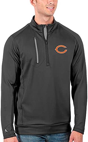Antigua cărbune pentru bărbați/argint Chicago Bears Generation Generat Sfert-Zip Jacheta pulovere