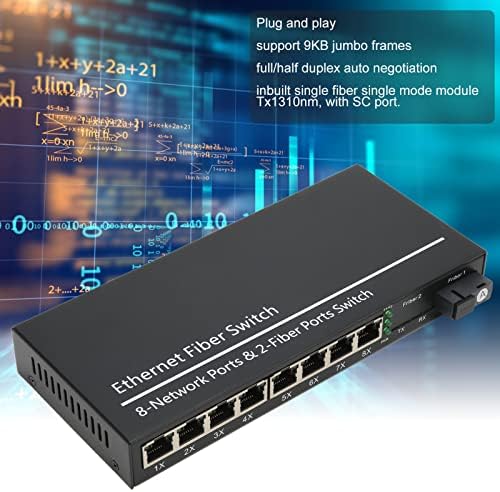 Convertor de medii de fibre, TX1310NM 10 100 1000m Indicator LED Ethernet Switch 9 Porturi pentru familie