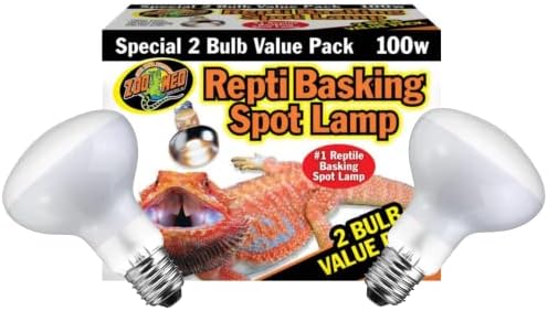 Pachetul DBDPet cu lampă de căldură reptilă Repti Basking Spot 100W mărită [valoare 2 Pachet] & amp; include Pro-Tip atașat