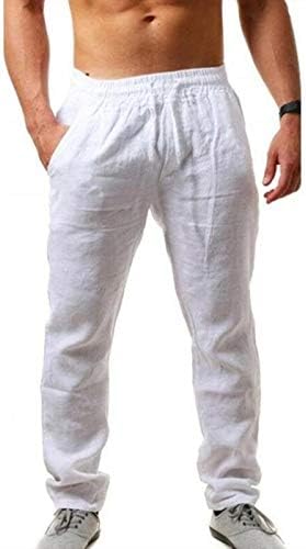 Pantaloni de lenjerie de bumbac xzhdd pentru bărbați, cartain de jogger de primăvară pantaloni respirabili slim potriviți talia