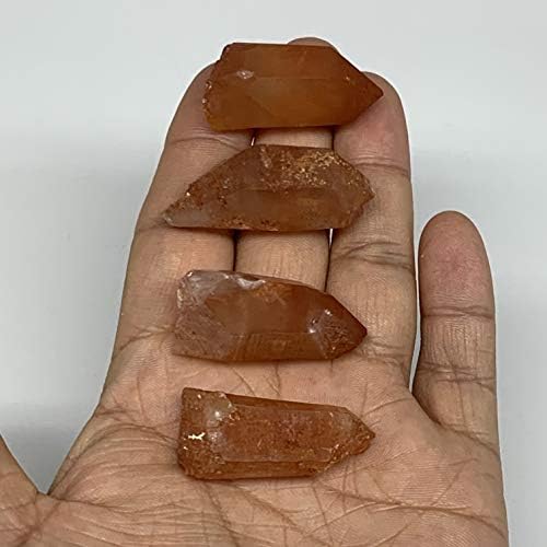 WatanGems 4pcs, 47.1 g, 1.4 - 1.6 mici naturale roșu cuarț cristal terminat, minerale specimene, piatră prețioasă, Reiki energie,