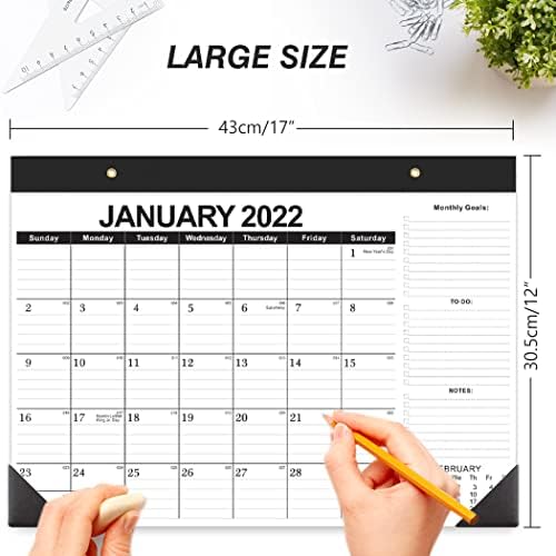 2022 Calendar de birou, 17 x 12, Calendaruri lunare mari de birou/perete acoperă 18 luni din ianuarie 2022 - iunie 2023