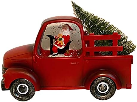 San Francisco Music Box Musical Moș Crăciun în camion roșu cu apă învârtită
