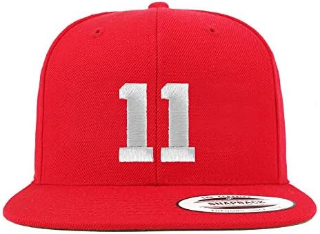 Trendy Apparel Shop Numărul 11 Fir Alb Brodate Plat Bill Snapback Baseball Cap