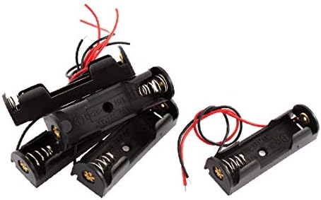 X-DREE sârmă plumb Negru Baterie titularul Cutie depozitare caz 5pcs pentru 1 x 1.5 V AA (Custodia da 5 pezzi pe 1 x 1,5 V