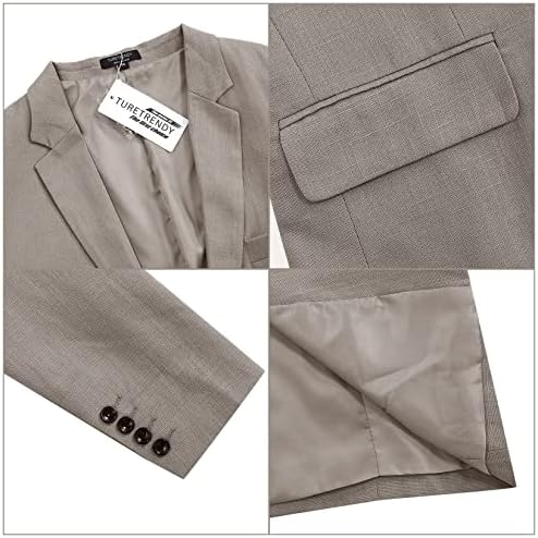 Turetrendy pentru bărbați Casual Sport Coat Blazer Linen Blazer One Button Costum Busines