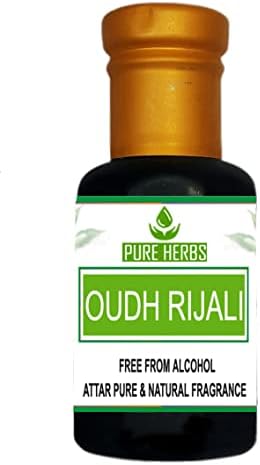 Ierburi Pure Oudh Rijali Attar fără alcool pentru Unisex, potrivit pentru ocazie, petreceri & utilizări zilnice 100ml
