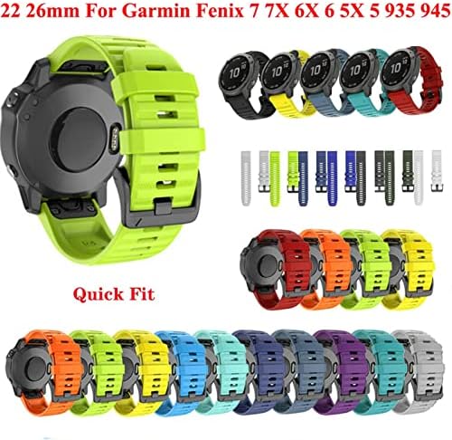 BCMCBV 26 20 22mm Silicon Quick Release Watchband curea pentru Garmin Fenix 7x 6x ceas EasyFit curea de bandă pentru încheietura