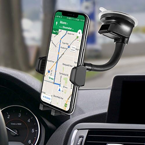Tabloul de bord auto și parbrizul suport pentru telefon mobil cu braț flexibil de gâscă, bază puternică de aspirație, compatibilă
