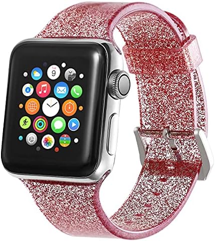 Balanta Gemeni compatibil cu Apple Watch Band, femei transparent clar moale drăguț Silicon sport iWatch Band Curea pentru Apple