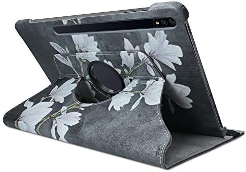 KWMobile 360 ​​° Carcasă compatibilă cu Samsung Galaxy Tab S7 Plus/Tab S7 Fe - Case Pu Pie din piele Copertă cu suport - Magnolias