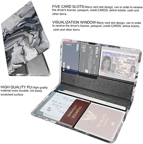 Coldinair Negru gri marmură imprimare Premium PU piele vehicul torpedou Organizator înregistrare portofel, suport pentru documente