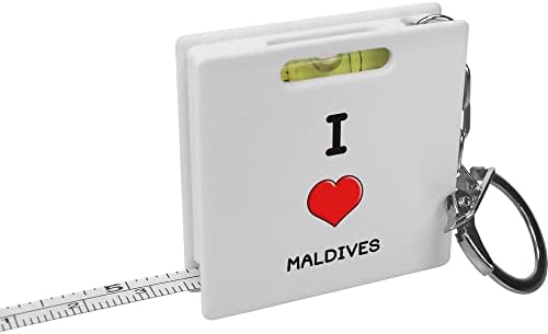Azeeda 'I Love Maldives' Breloc Bandă Măsură / Spirit Nivel Instrument