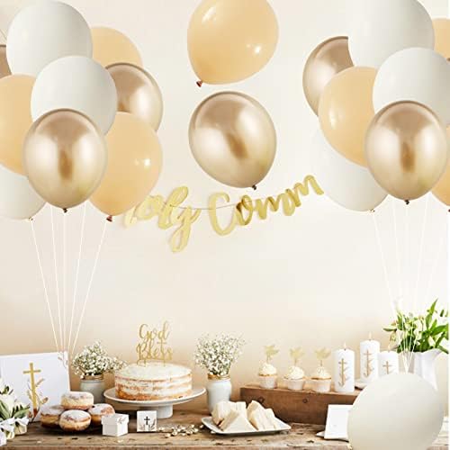 Baloane bej, 50 pcs 12 inch cremă baloane baloane neutre baloane de nisip alb fard de aur alb latex baloane pentru ziua de