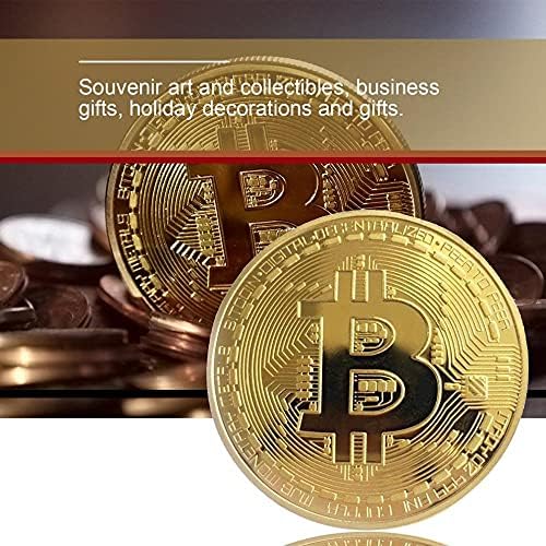 1 Suvenir creativ Replica monedă platată cu aur Colecție comemorativă Bitcoin Fizic Gold Colecție Bitcoin Fizic Comemorative