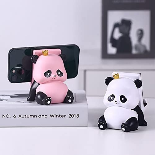 Panda Kawaii Telefon pentru birou, reglabil compatibil cu smartphone -uri și tablete, ornamente de decor pentru locuințe din