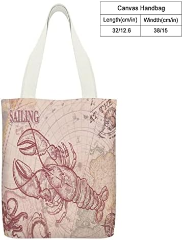 UTF4C Ocean Temă de pește Canvas Bag cu buzunar interior Buzunar elegant Pungi de cumpărături personalizate Imprimare pe două