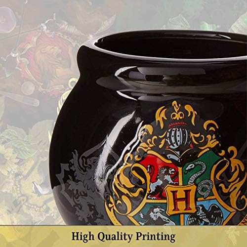 Silver Buffalo Warner Bros Harry Potter Hogwarts School Crest Cauldron cană de cafea ceramică sculptată 3D, 20 uncii