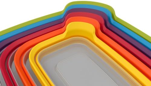 Joseph Joseph Nest recipiente din plastic pentru depozitarea alimentelor setate cu capace etanșe la microunde, 12 piese, multicolore