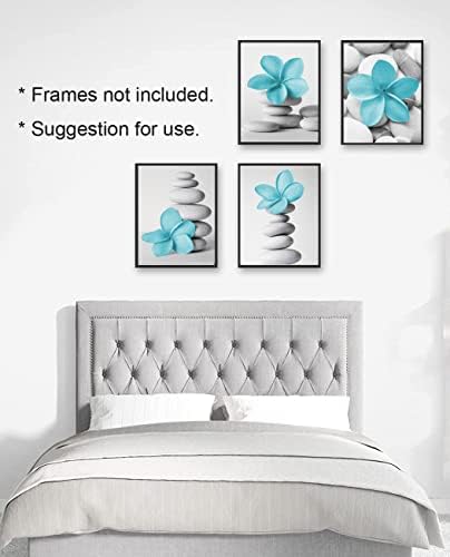 Genius Decor - Zen Art Prints Flowers Flower and Grey Pictures Flower and Pebble Picture pentru dormitor Spa Art Art Canvas