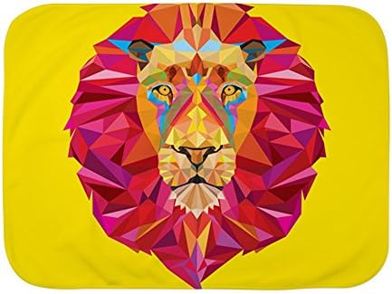 Royal Lion Baby Blanket White Geometric Lion King of the Jungle